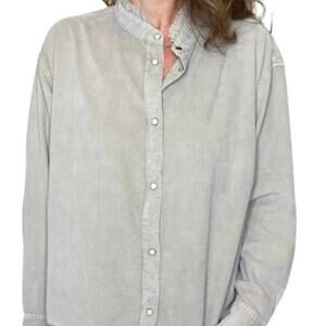 Dylan size medium Isabelle Shirt Jacket with pearl snaps ruffled collar